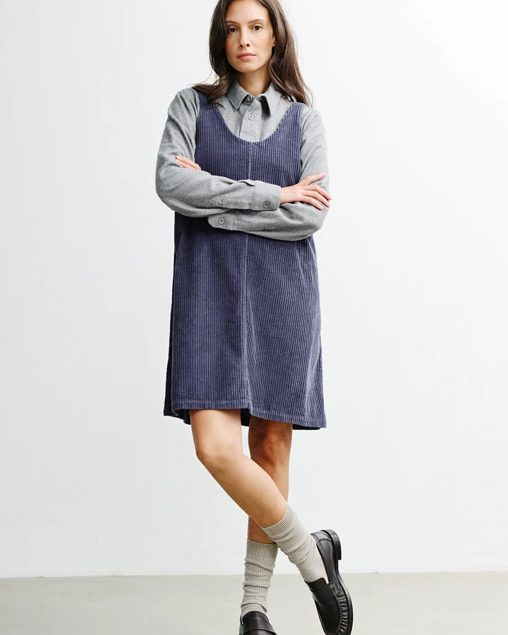 Rotholz Damen vegan Kordrock Aschblau
