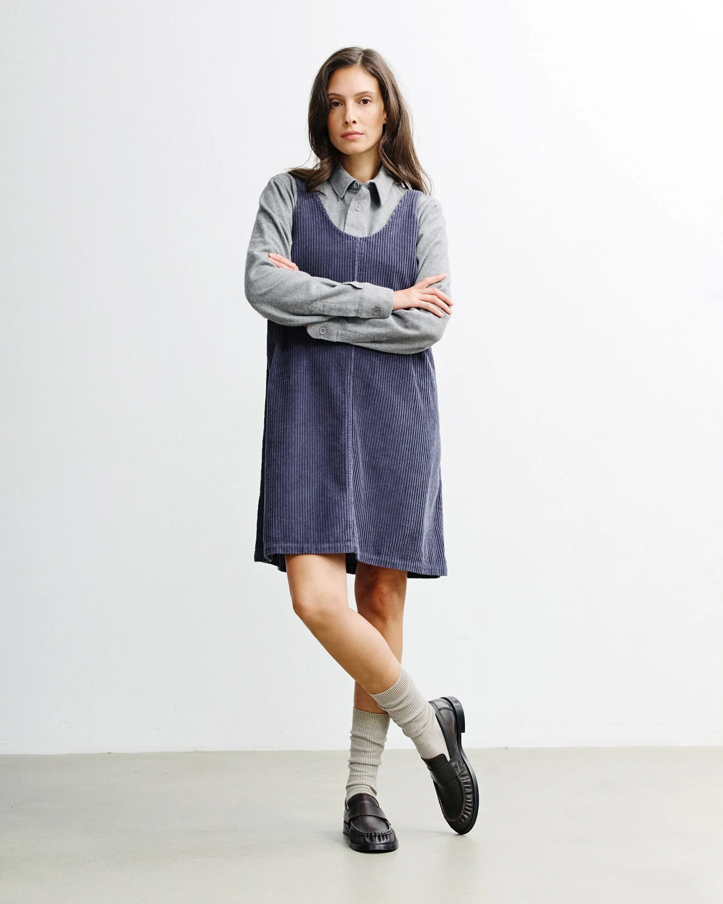 Rotholz Damen vegan Kordrock Aschblau – Ansicht 2
