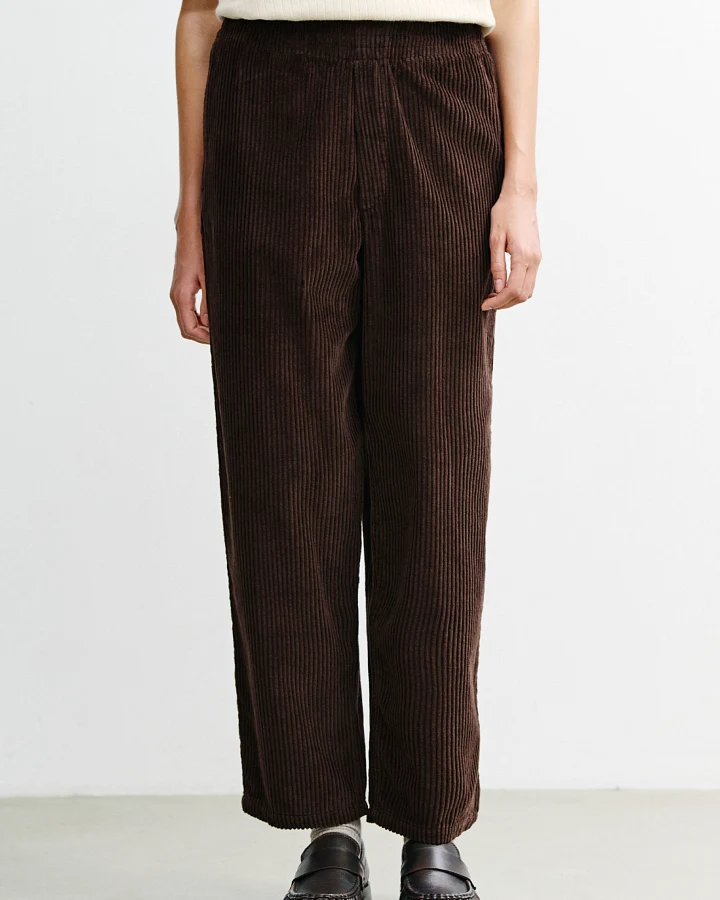 Rotholz Damen vegan Hose Mit Weitem Bein Aus Cord Braun