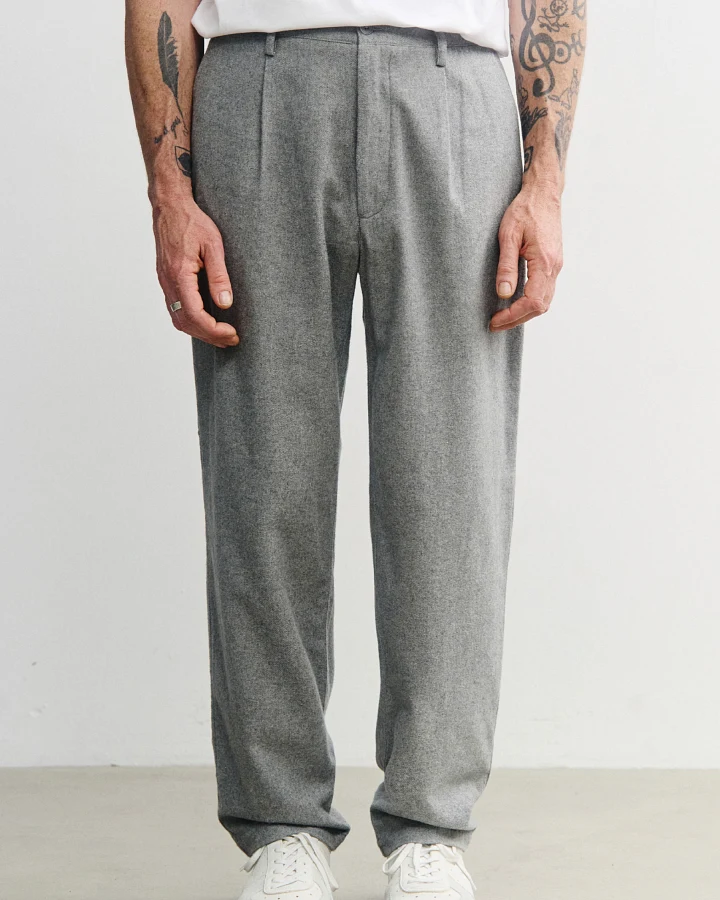 Rotholz Herren vegan Alltags-Flanellhose Hellgrau