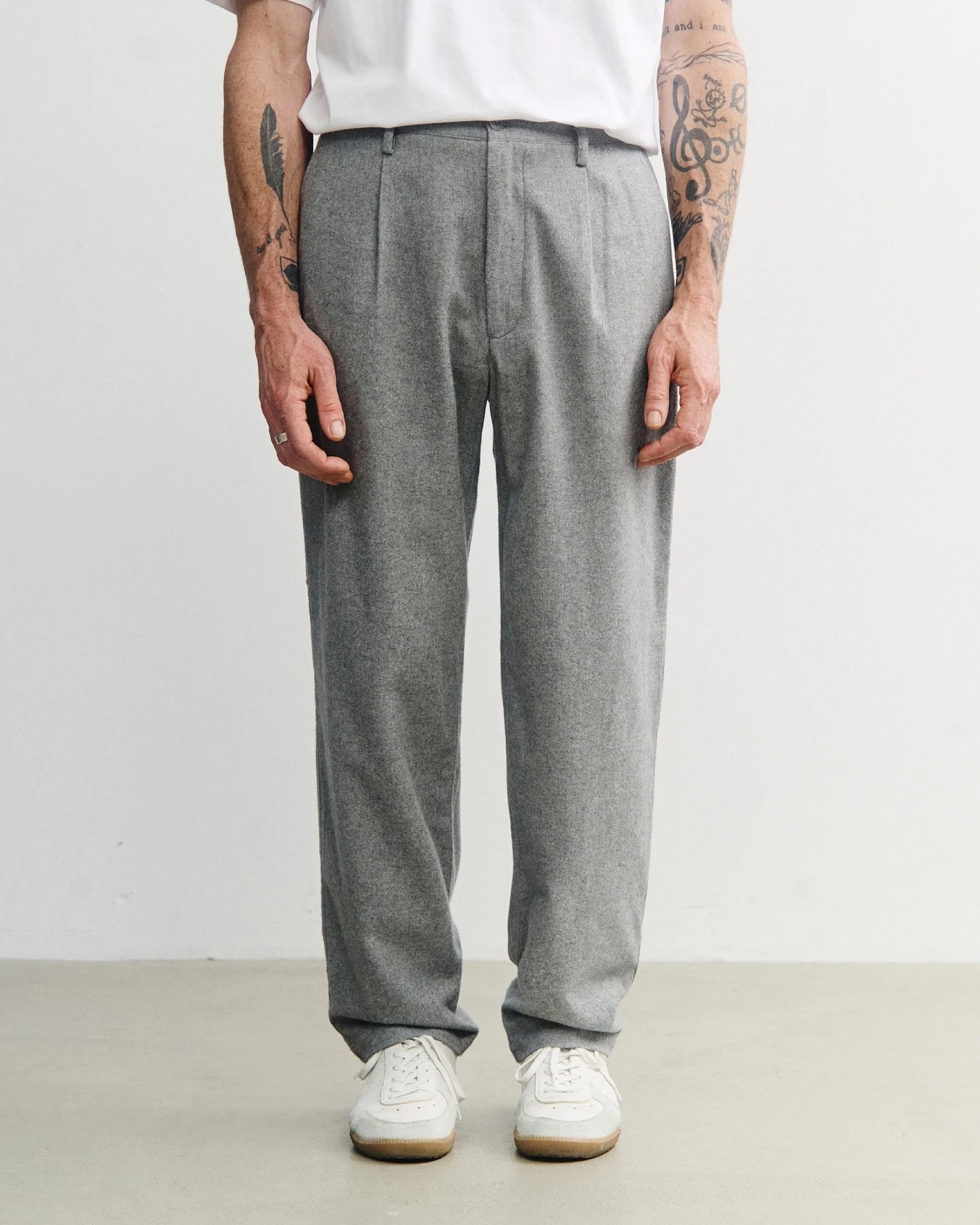 Rotholz Herren vegan Alltags-Flanellhose Hellgrau – Ansicht 2