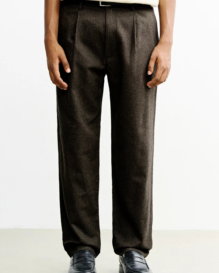 Rotholz Herren vegan Alltags-Hose Aus Flanell Braun