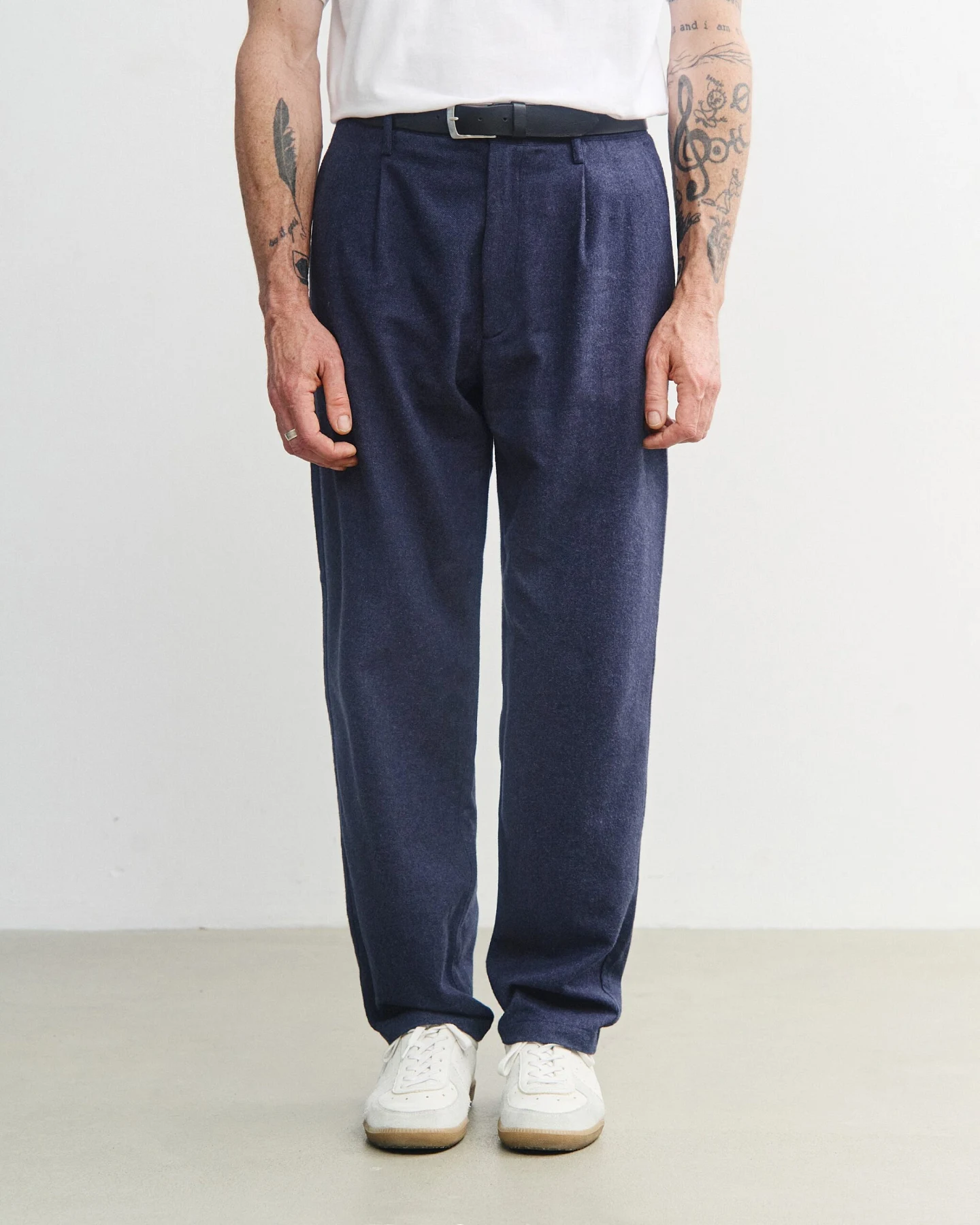 Rotholz Herren vegan Alltags-Flanellhose Dunkelblau – Ansicht 2