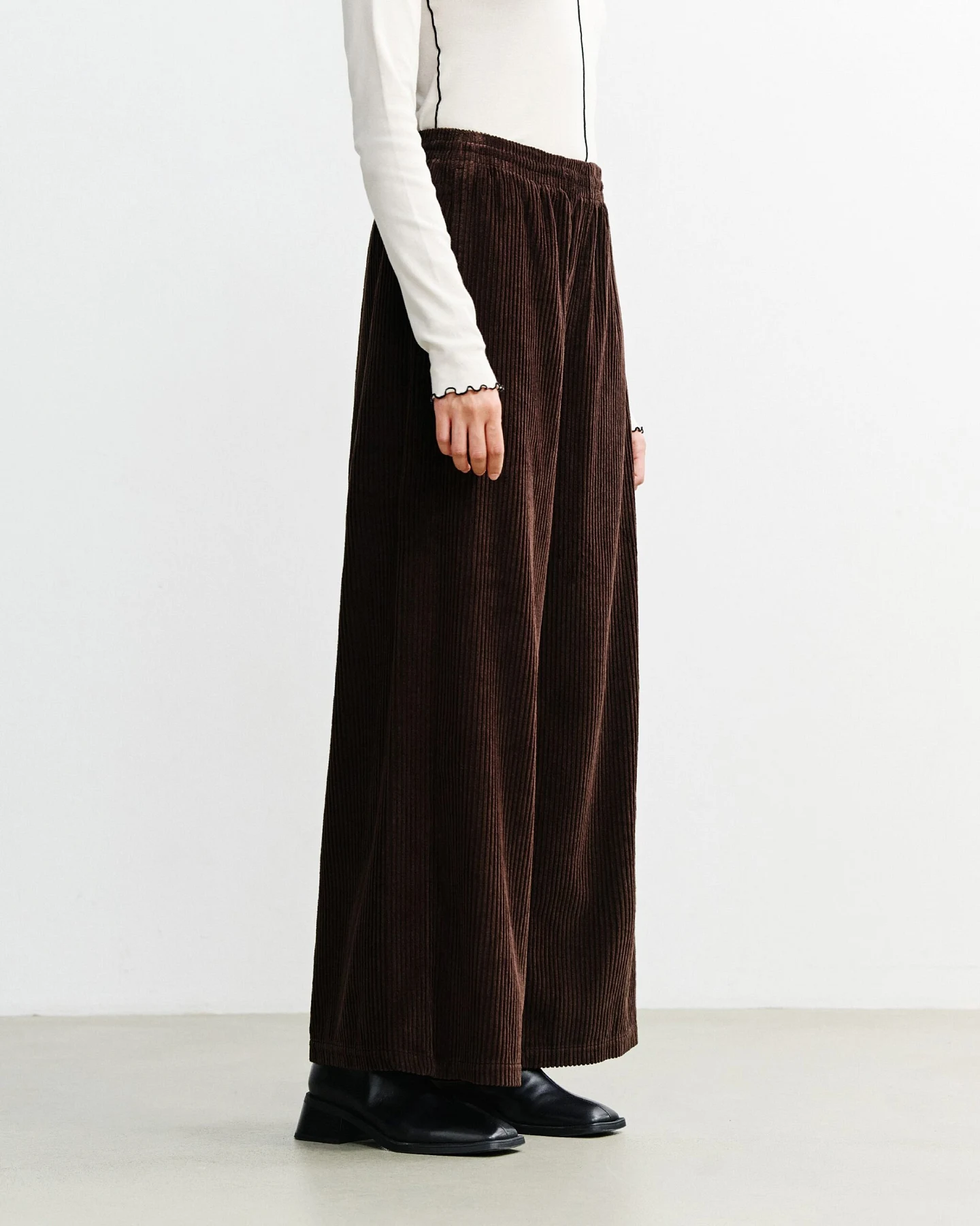 Rotholz Damen vegan Hose Aus Cord Ausgestellt Braun – Ansicht 2