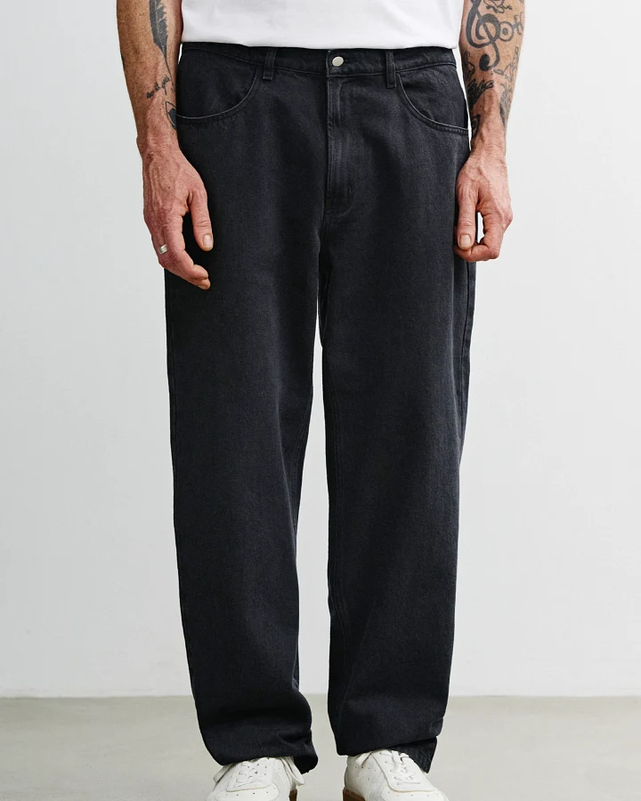 Rotholz Herren vegan Jeans Mit Geradem Bein Schwarz