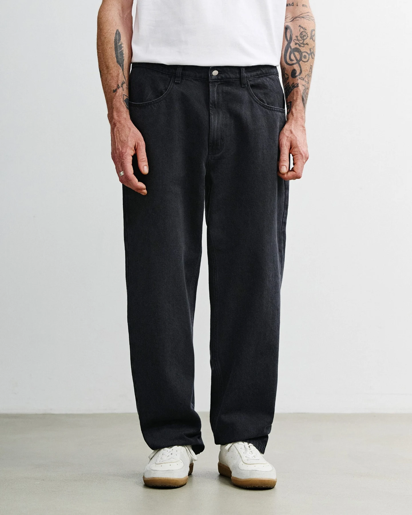 Rotholz Herren vegan Jeans Mit Geradem Bein Schwarz – Ansicht 2
