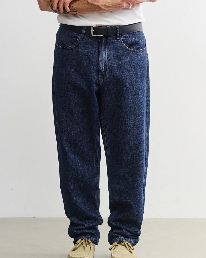 Rotholz Herren vegan Jeans Mit Geradem Bein Dunkelblau