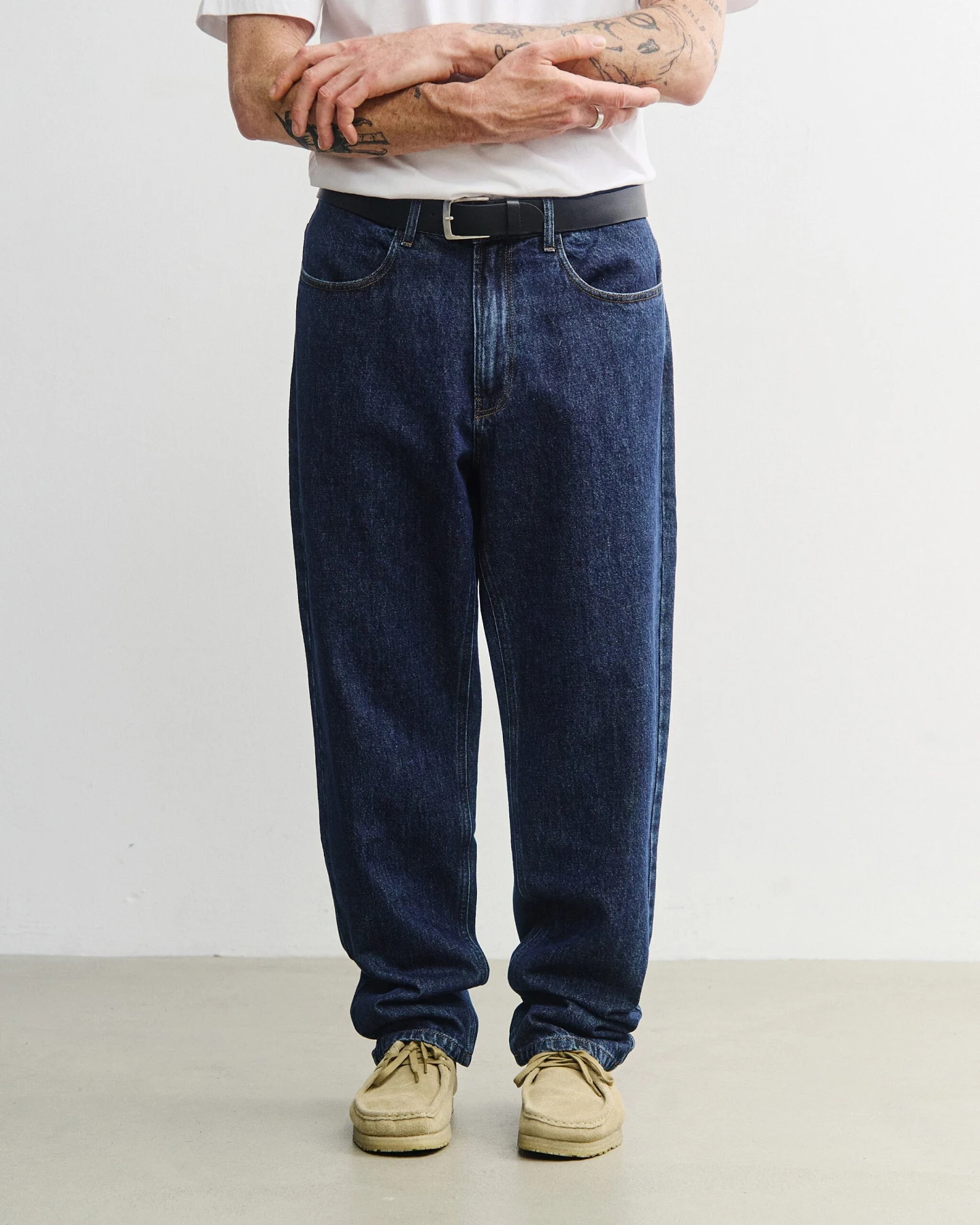 Rotholz Herren vegan Jeans Mit Geradem Bein Dunkelblau – Ansicht 2