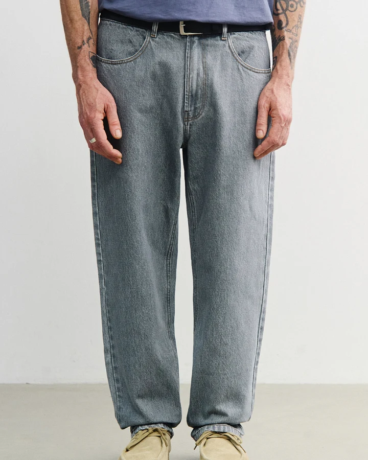 Rotholz Herren vegan Jeans Mit Geradem Bein Grau