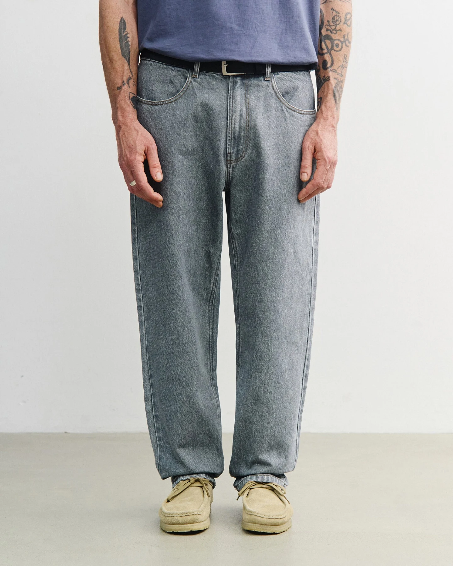 Rotholz Herren vegan Jeans Mit Geradem Bein Grau – Ansicht 2