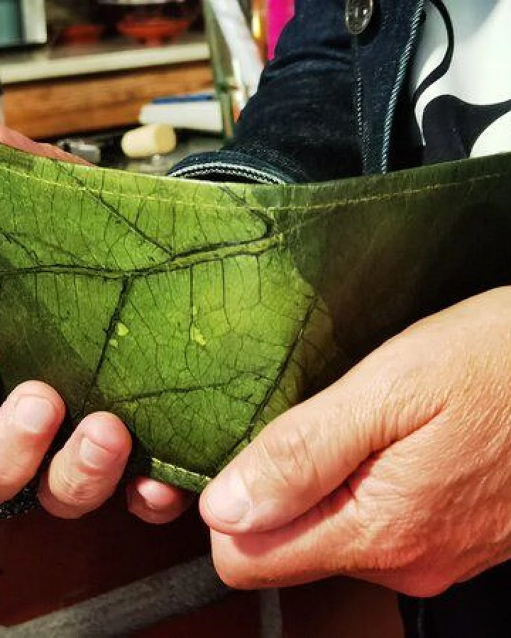 BY COPALA Portemonnaie aus Blättern in grün, 1-fach gefaltet