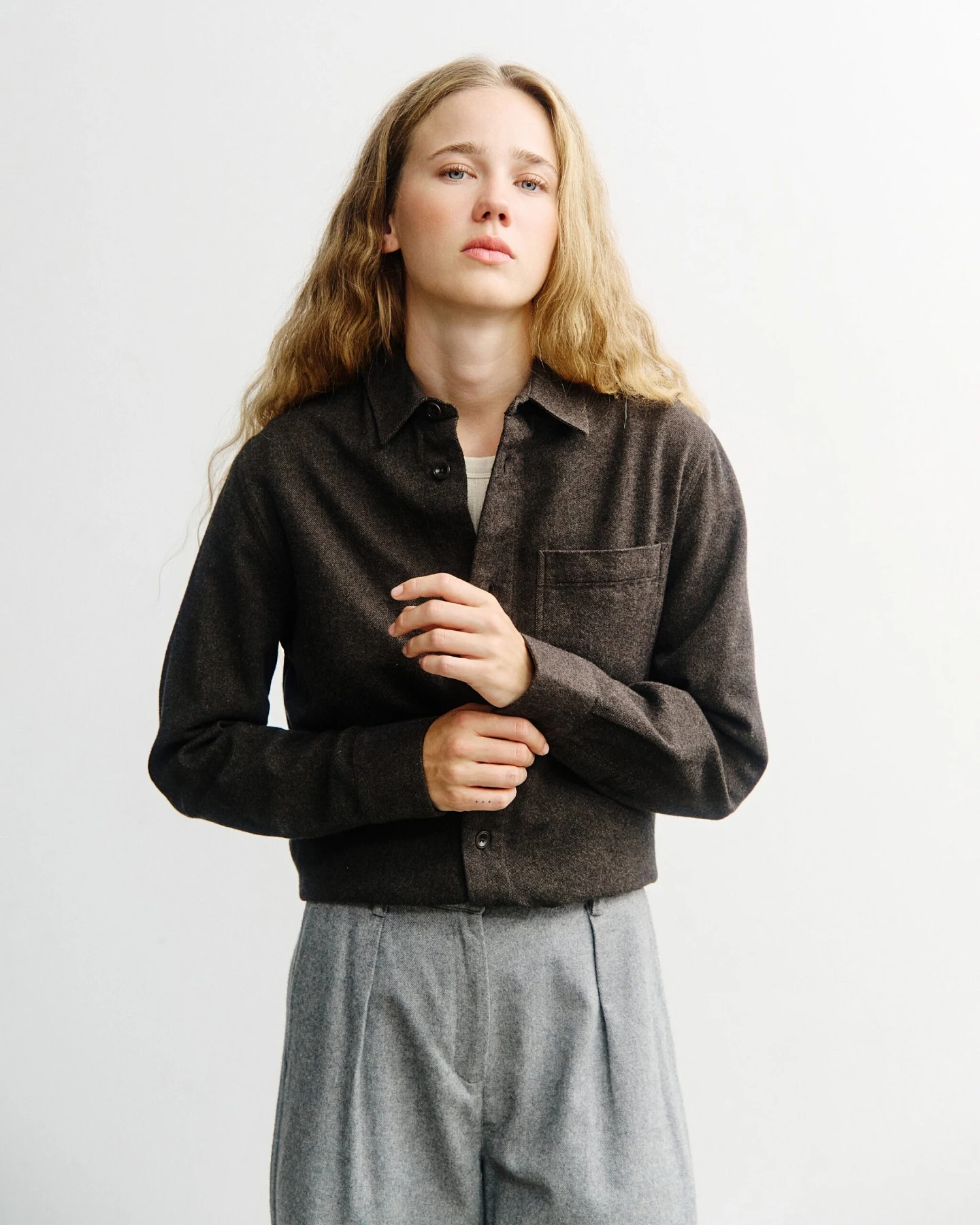 Rotholz Damen vegan Flanellhemd, Braun – Ansicht 2