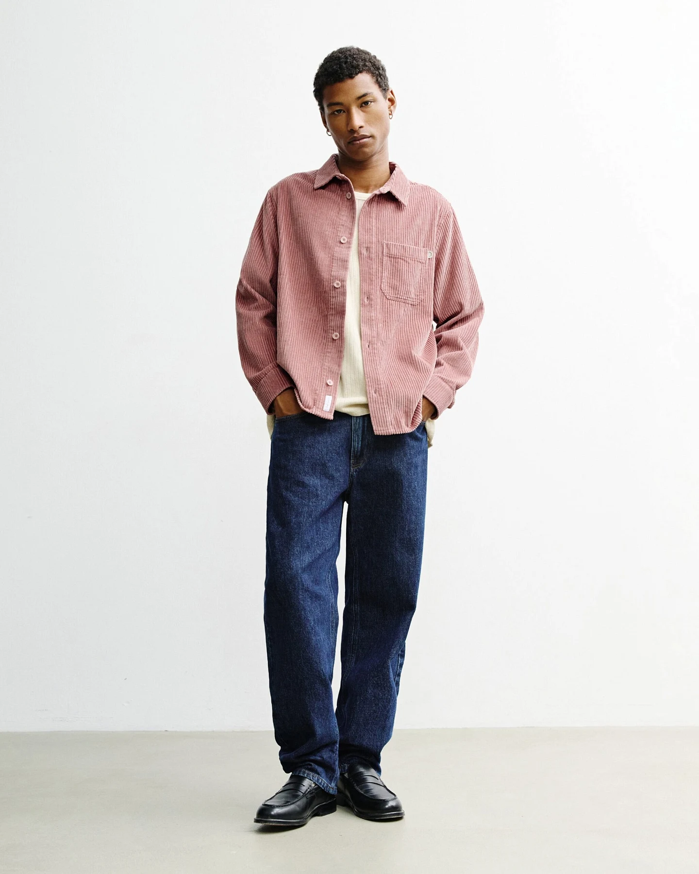 Rotholz Herren vegan Hemd Aus Cord Rosa – Ansicht 2