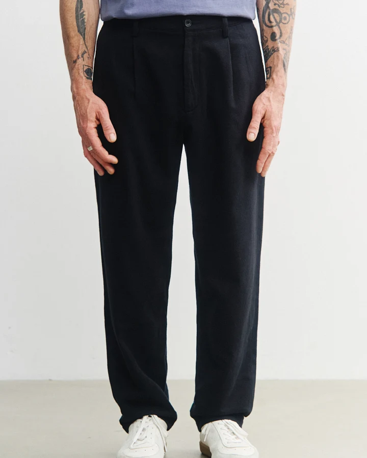 Rotholz Herren vegan Hose Everyday Flannel Schwarz