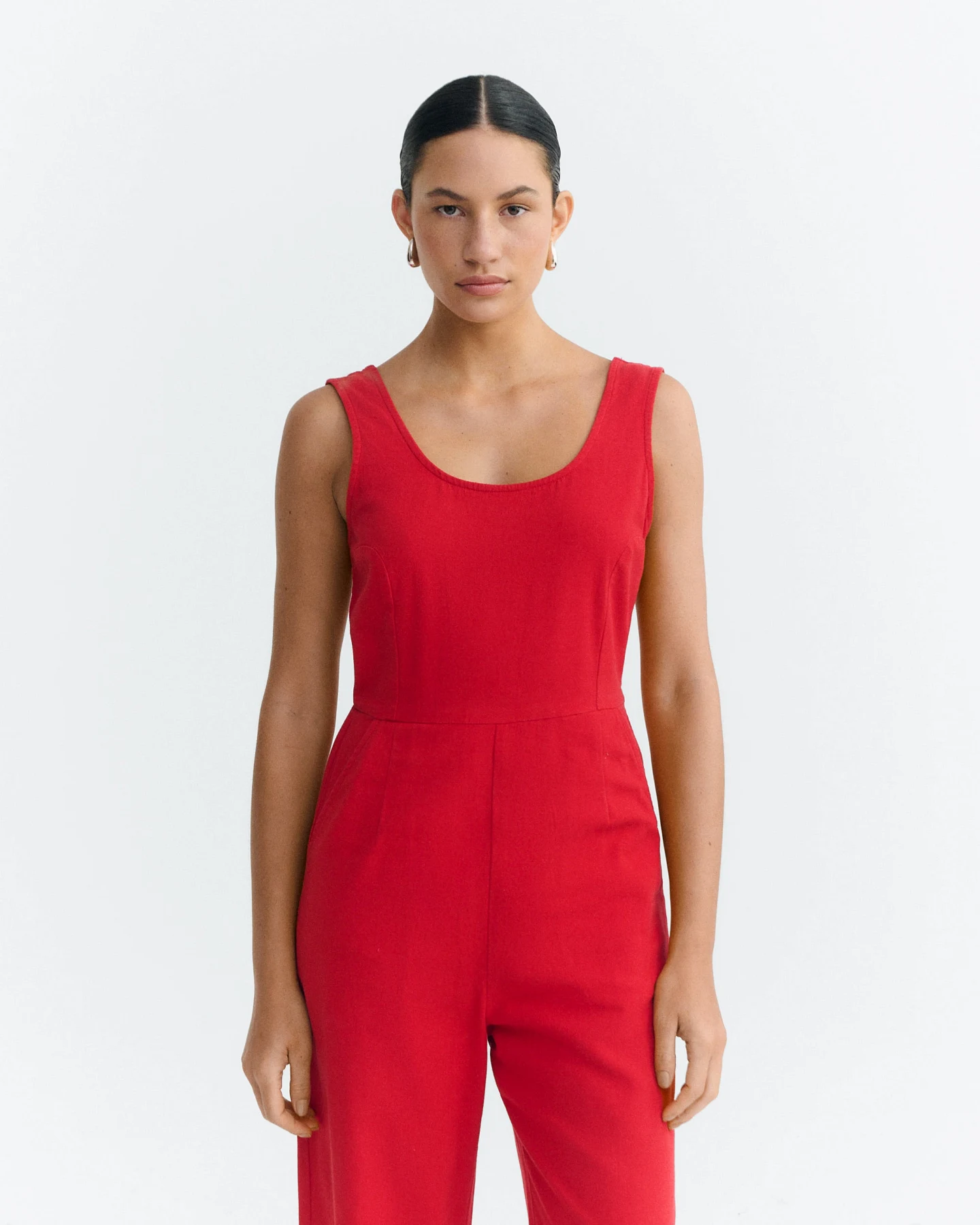 Thinking MU Damen vegan Jumpsuit Raflesia Rot – Ansicht 2
