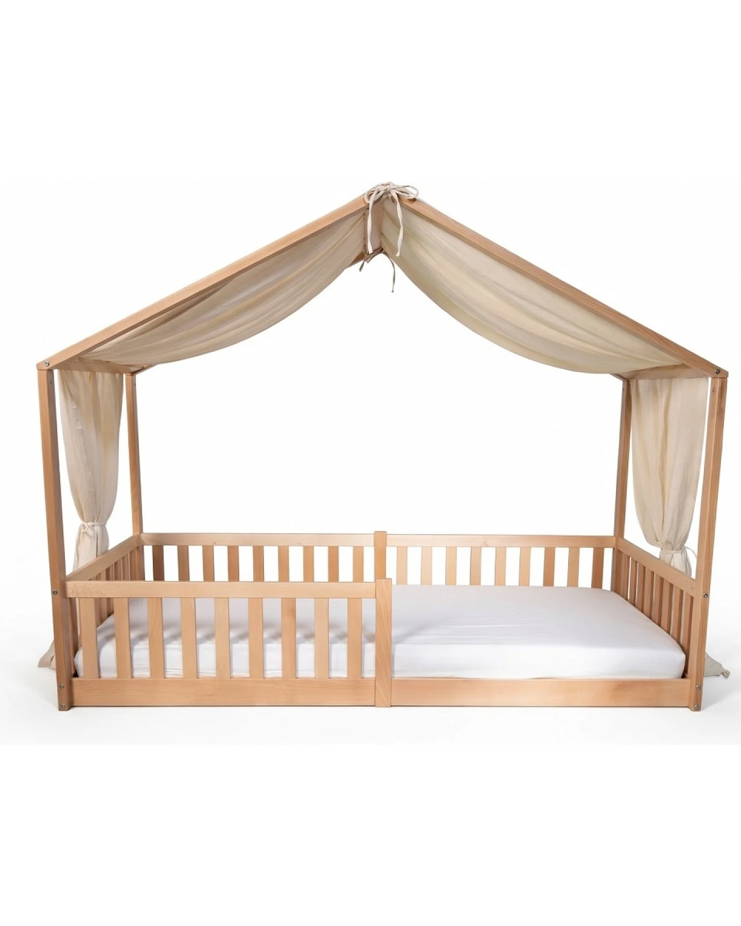Baldachin Musselin für Hausbetten passend zu Bettmaß 120 - 140 x 200 cm, creme – Ansicht 2