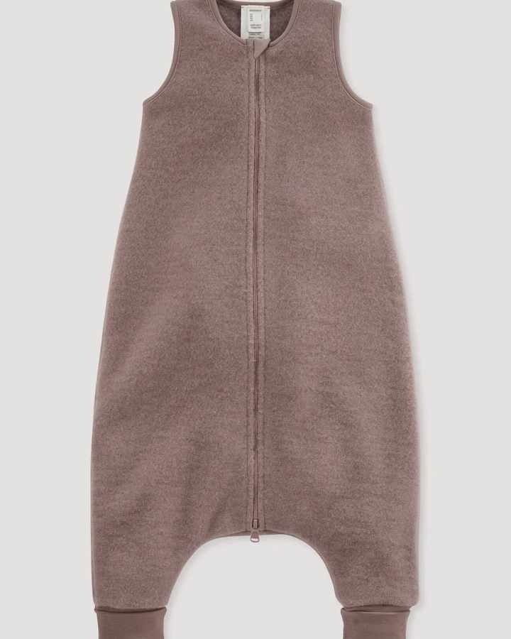 hessnatur Baby Wollfleece Schlafsack aus Bio-Merinowolle - lila - Größe 80cm
