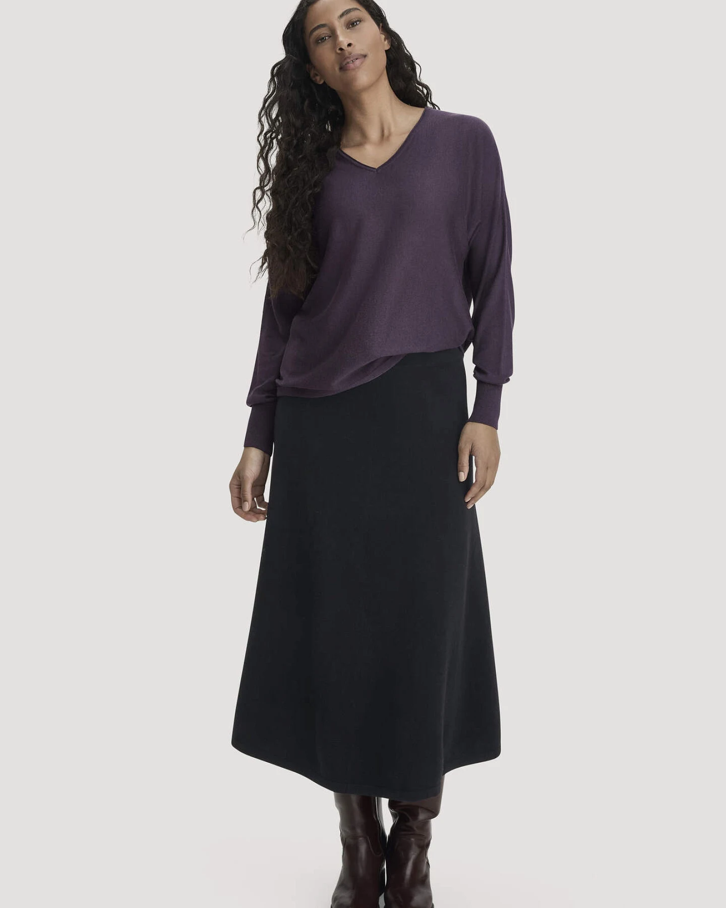 hessnatur Damen Pullover Oversize aus TENCEL™ Lyocell und Bio-Baumwolle - lila - Größe XL – Ansicht 2