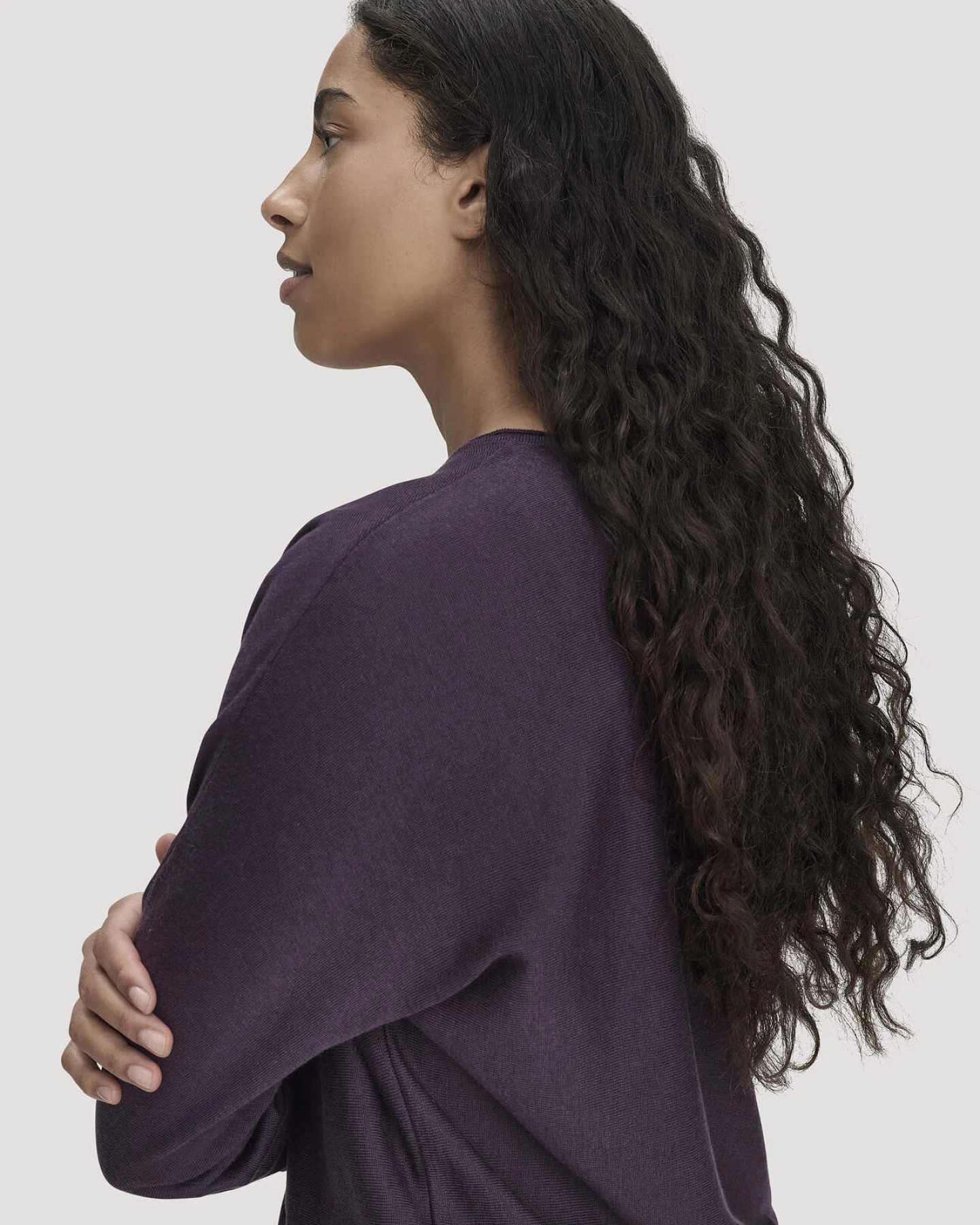 hessnatur Damen Pullover Oversize aus TENCEL™ Lyocell und Bio-Baumwolle - lila - Größe XL – Ansicht 4