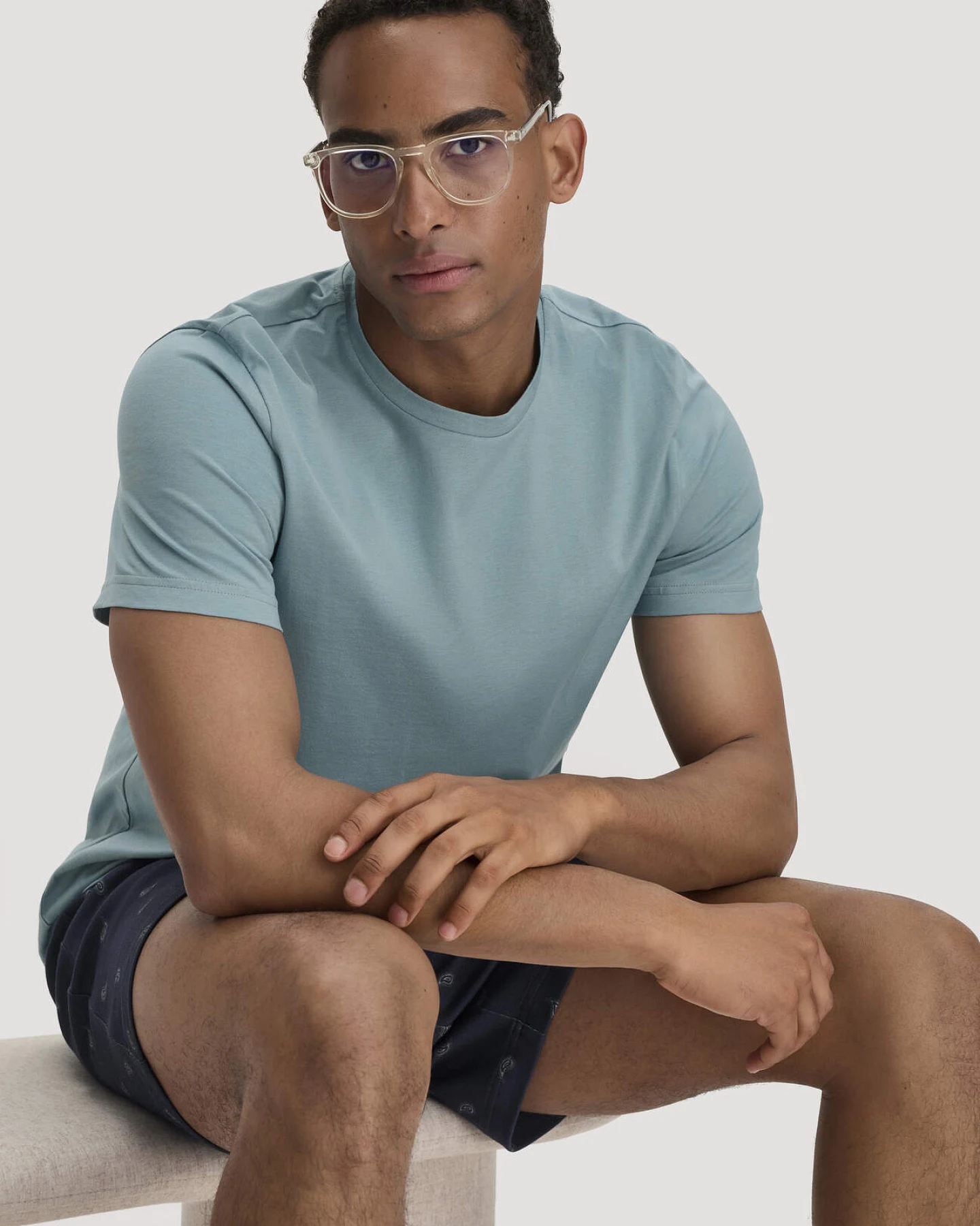hessnatur Herren Schlafshirt PURE COTTON aus Bio-Baumwolle - blau - Größe XXL – Ansicht 2
