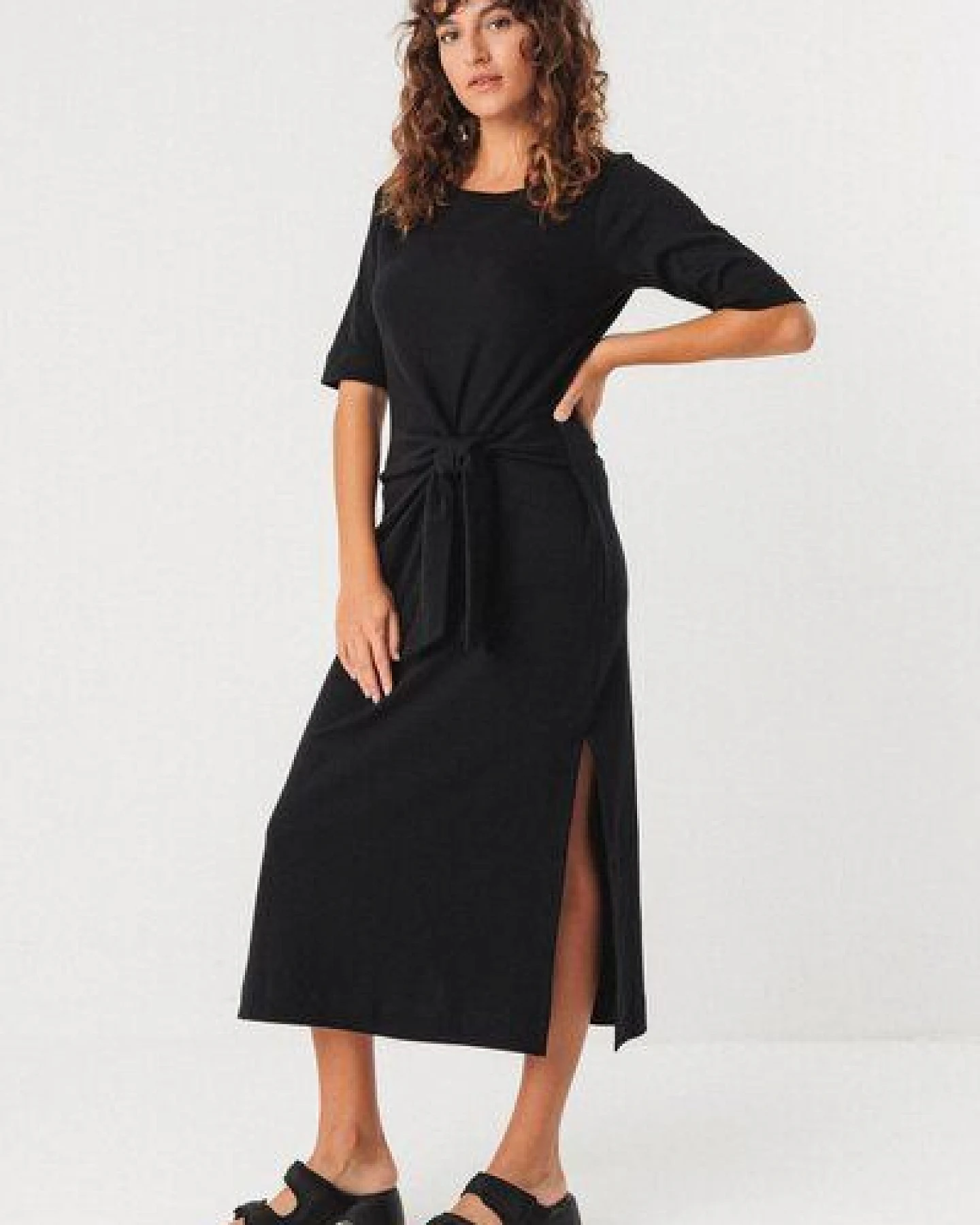 SKFK Kleid - ANI schwarz mit Bindedetail – Ansicht 2