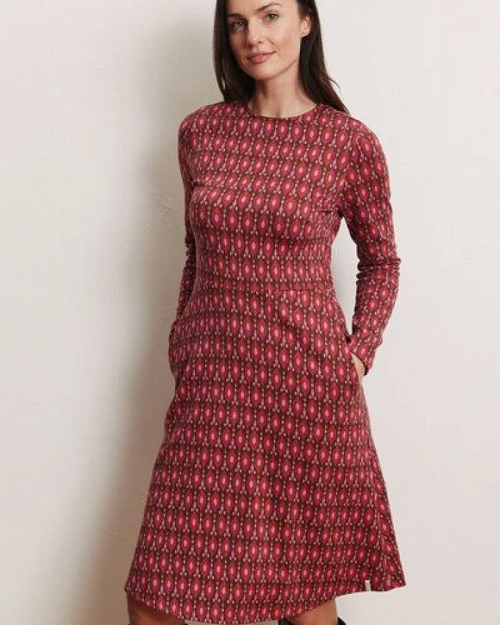 TRANQUILLO Jacquard-Kleid Daisii aus GOTS-Bio-Baumwolle