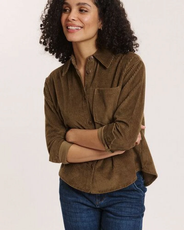 TRANQUILLO Cordbluse Alvaa aus GOTS-Bio-Baumwolle