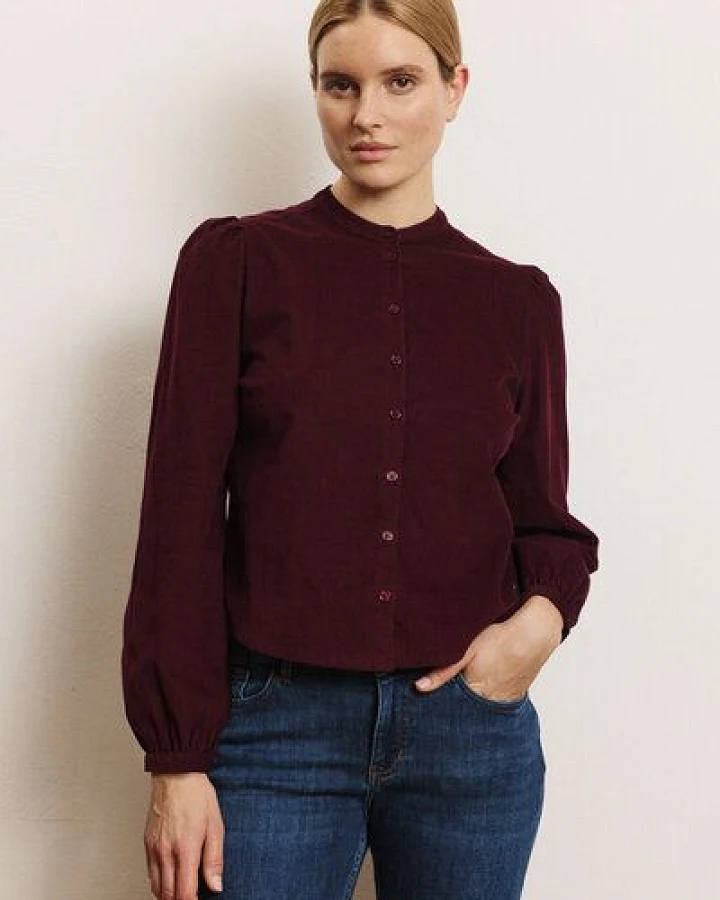 TRANQUILLO Cordbluse Anitaa aus GOTS-Bio-Baumwolle