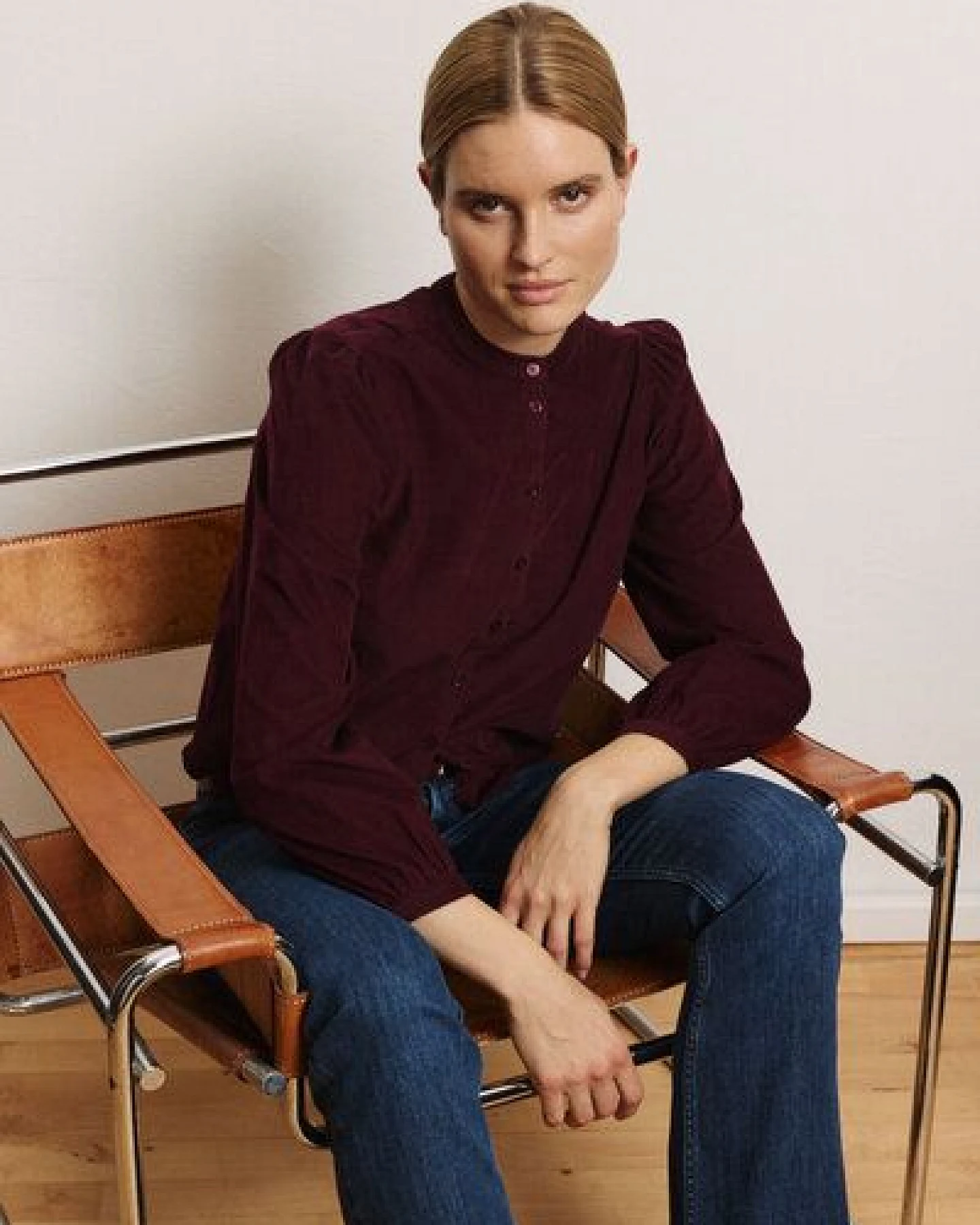 TRANQUILLO Cordbluse Anitaa aus GOTS-Bio-Baumwolle – Ansicht 4