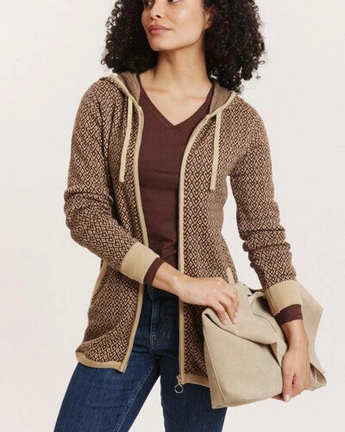 TRANQUILLO Jacquard-Jacke Nadjaa aus GOTS-Bio-Baumwolle – Ansicht 4