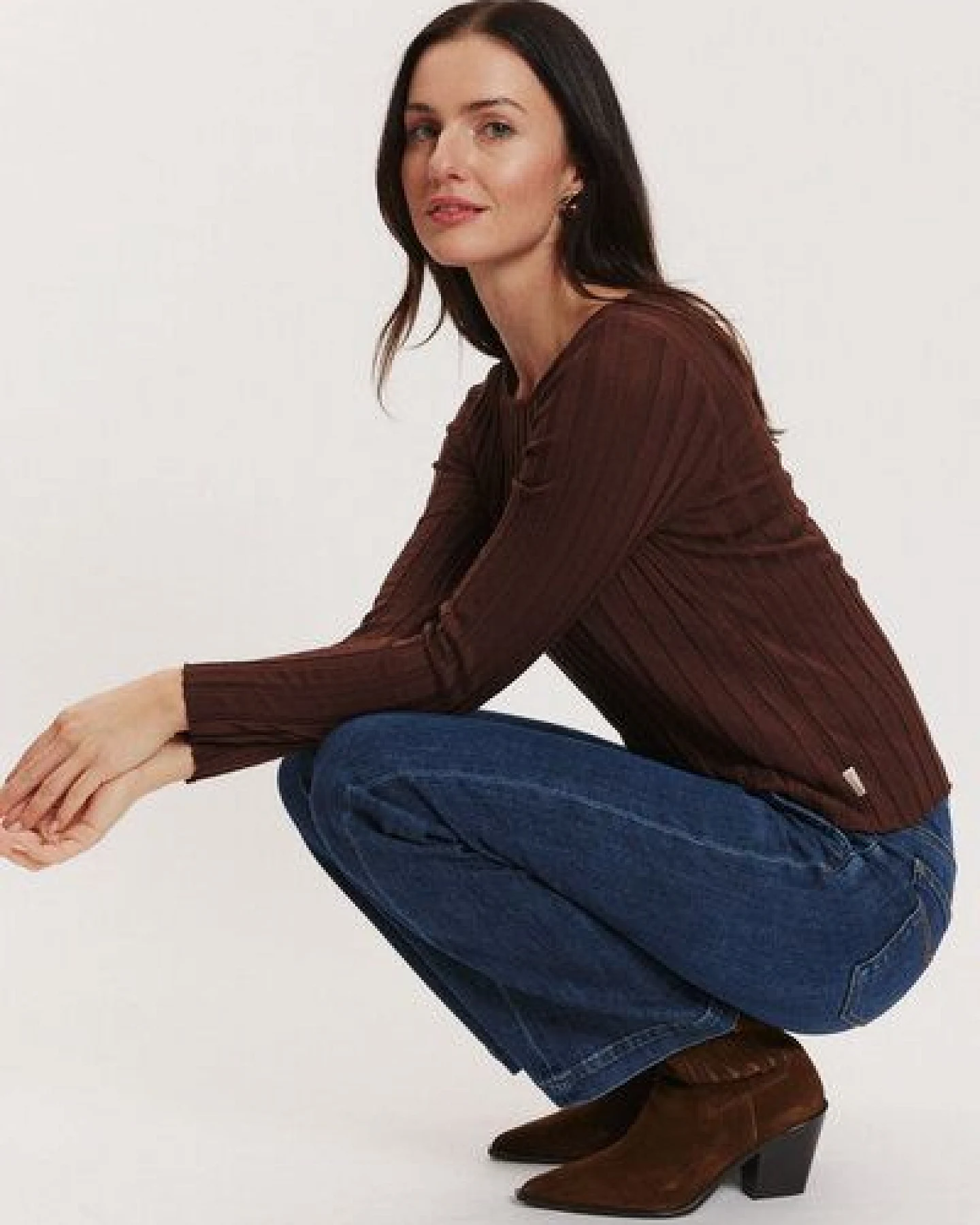 TRANQUILLO Strick-Pullover Katjaa aus EcoVero Rippstrick – Ansicht 4