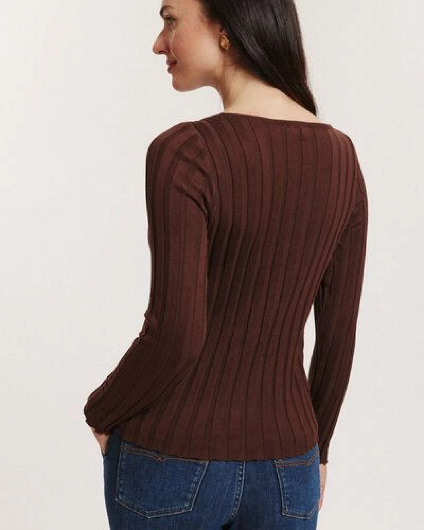 TRANQUILLO Strick-Pullover Katjaa aus EcoVero Rippstrick – Ansicht 2