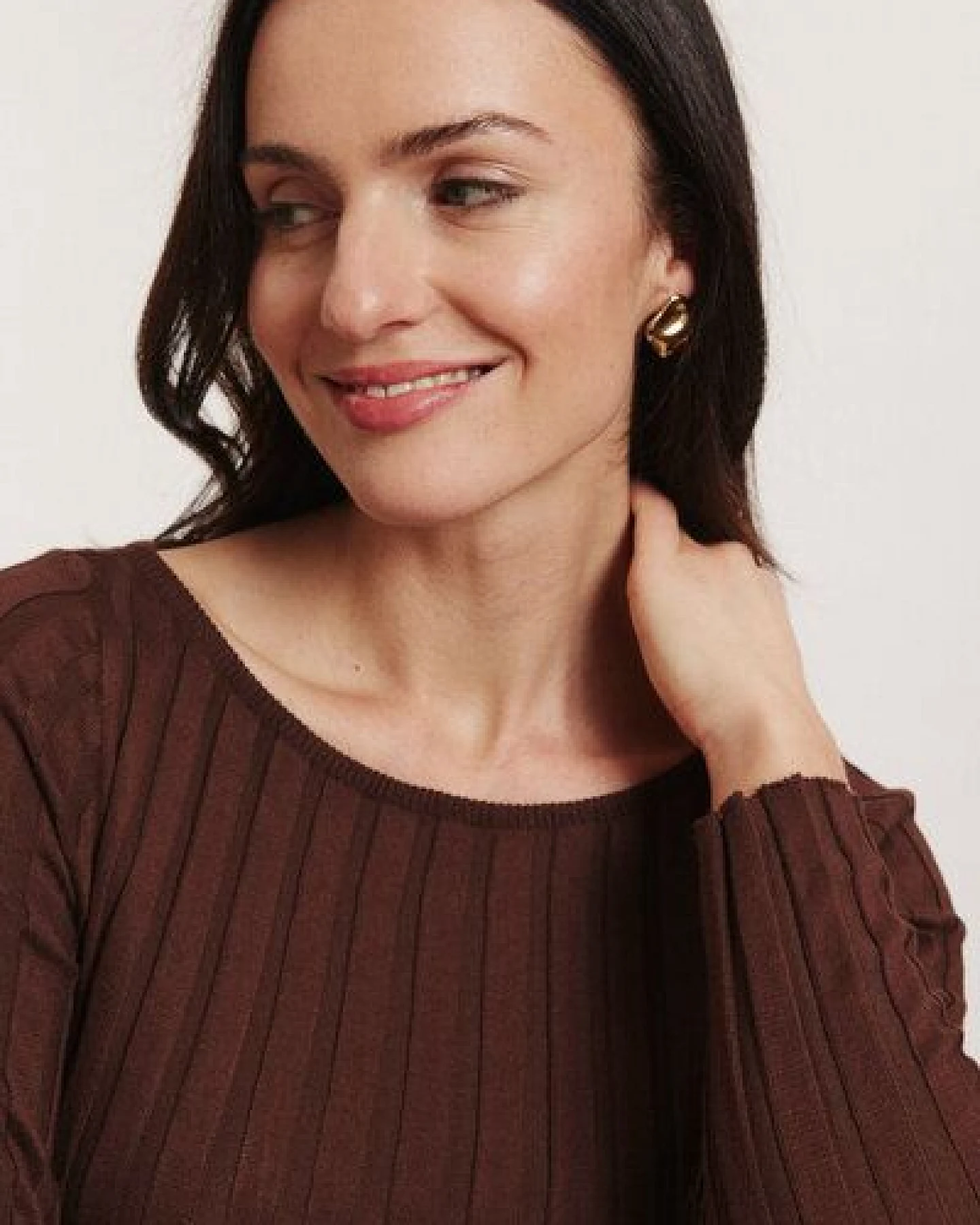 TRANQUILLO Strick-Pullover Katjaa aus EcoVero Rippstrick – Ansicht 3