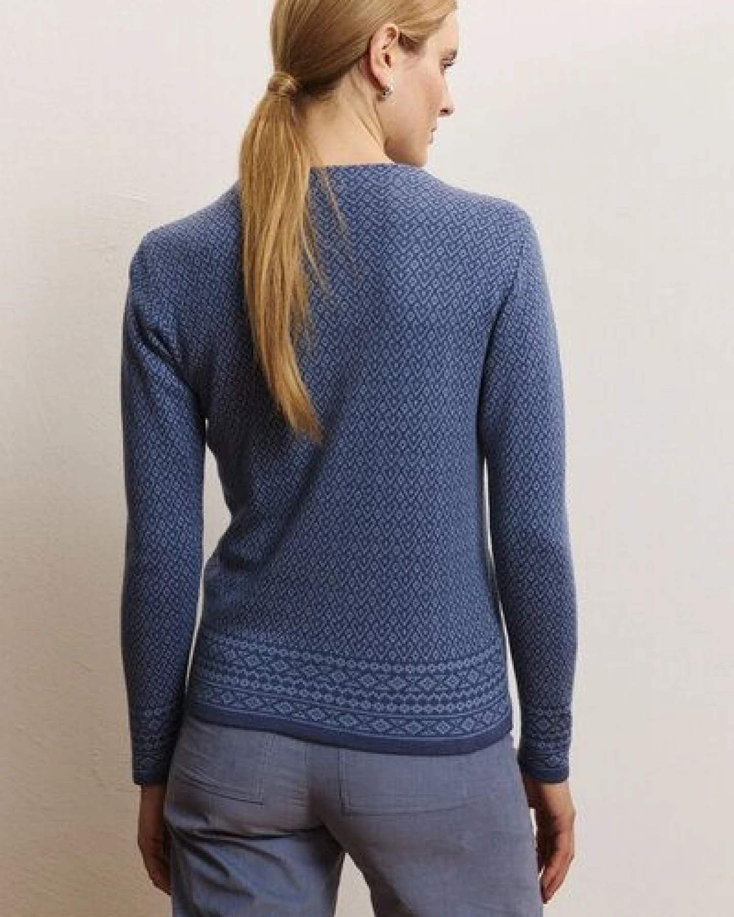 TRANQUILLO Strick-Pullover Lieen aus Biobaumwolle – Ansicht 2