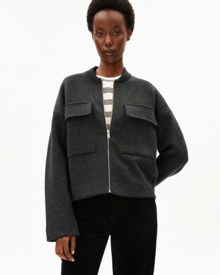 Produktseite: ARMEDANGELS BOMBER Damen Strickjacke aus Bio-Baumwoll Mix