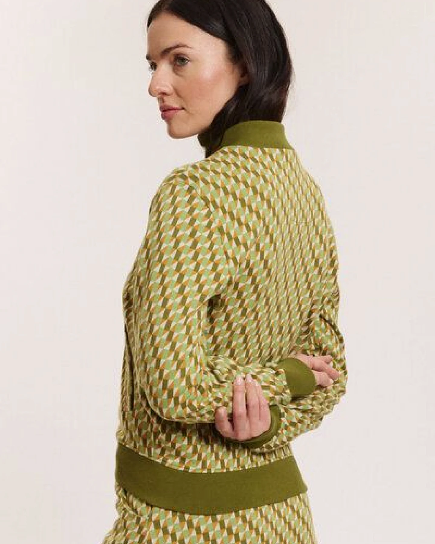 TRANQUILLO Jacquard-Blouson-Jacke Bimbaa aus GOTS-Bio-Baumwolle – Ansicht 3