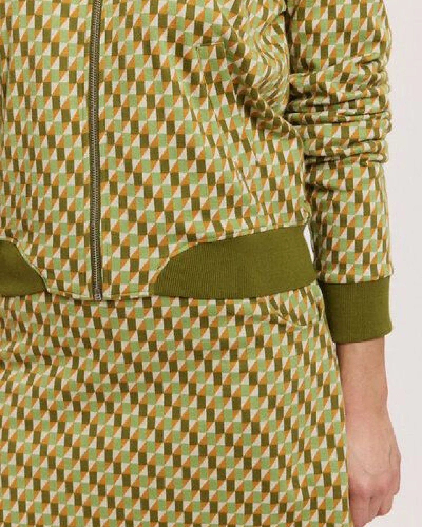 TRANQUILLO Jacquard-Blouson-Jacke Bimbaa aus GOTS-Bio-Baumwolle – Ansicht 4