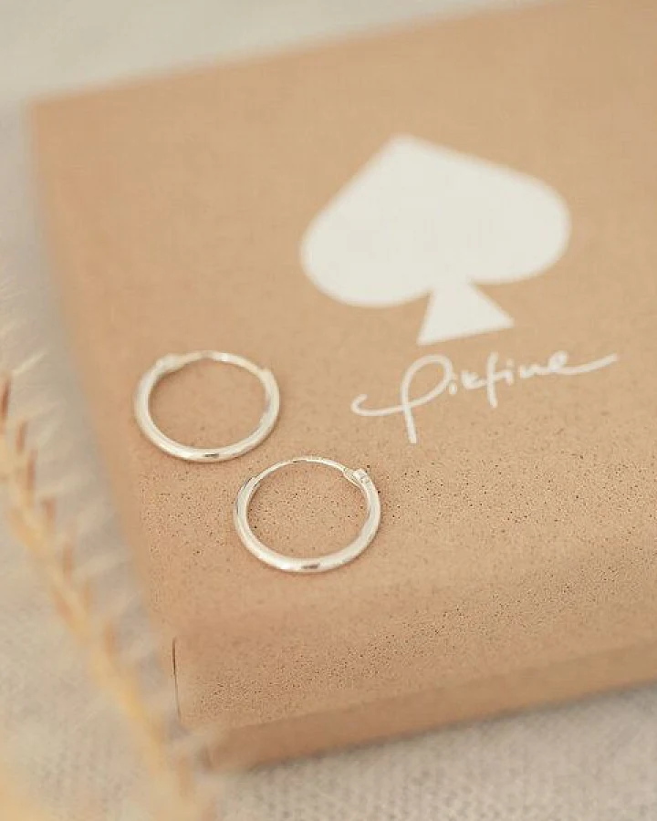 pikfine Minimalistische Creolen "Franka" 5 Größen // silber