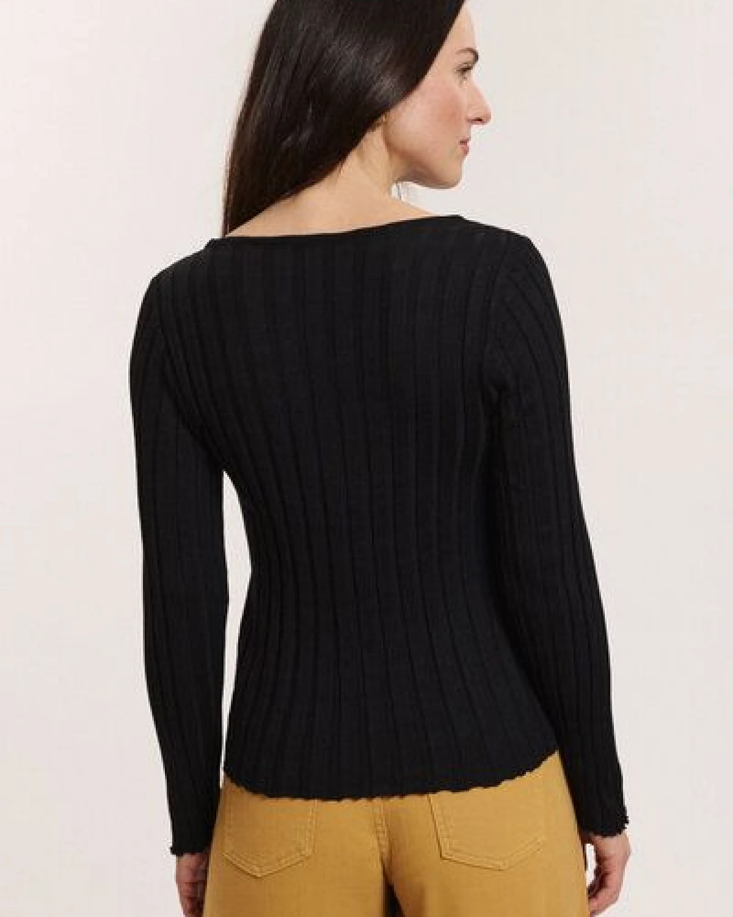 TRANQUILLO Strick-Pullover Katjaa aus EcoVero Rippstrick – Ansicht 3