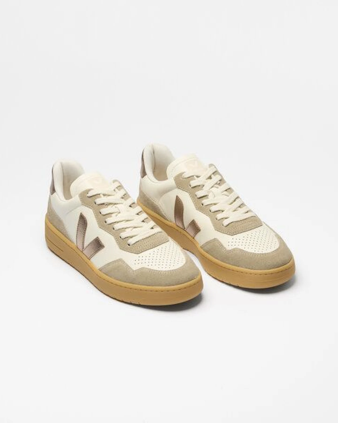 Veja Damen-Sneaker V-90 OT Leather Pure Bronze Natural – Ansicht 3