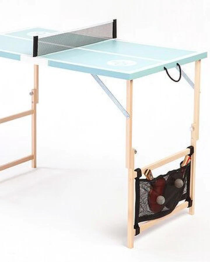 DISH TENNIS DAS GLETSCHEREIS türkisfarbene Mobile Mini Tischtennisplatte - MADE IN AUSTRIA