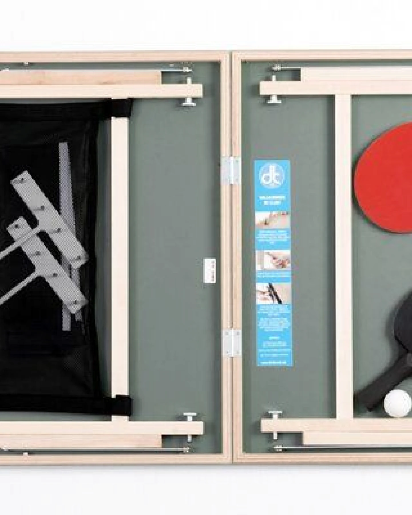 DISH TENNIS LORIAN SMARAGD euykalyptusgrünfarbene Mobile Mini Tischtennisplatte - MADE IN AUSTRIA – Ansicht 3