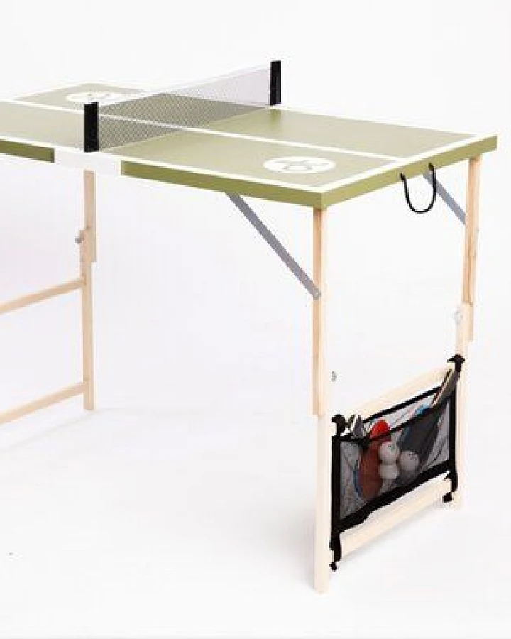 DISH TENNIS OLIVE ODYSSEY olivegrünfarbene Mobile Mini Tischtennisplatte - MADE IN AUSTRIA