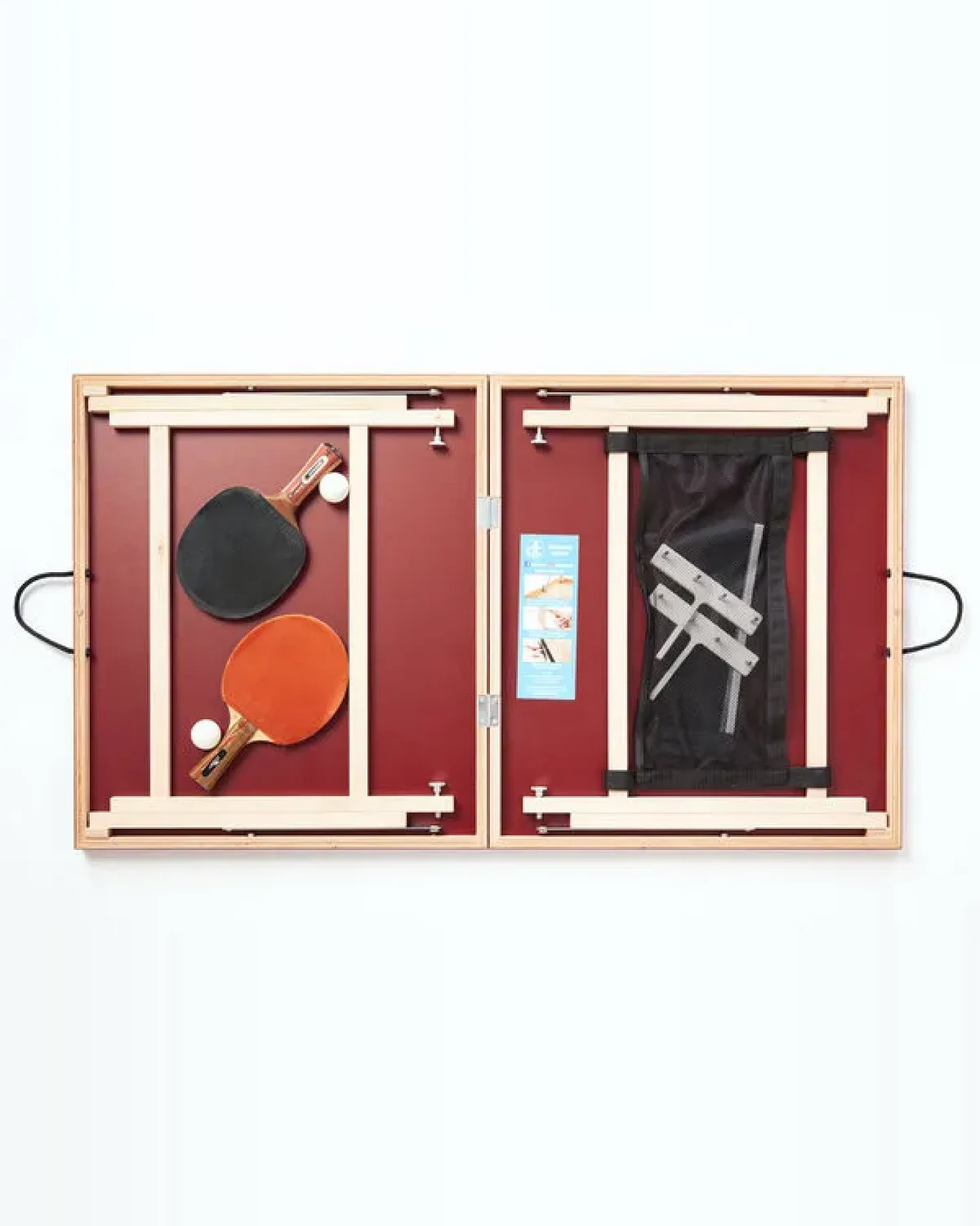 DISH TENNIS DER BURGUNDY dunkelrotfarbene Mobile Mini Tischtennisplatte - MADE IN AUSTRIA – Ansicht 3