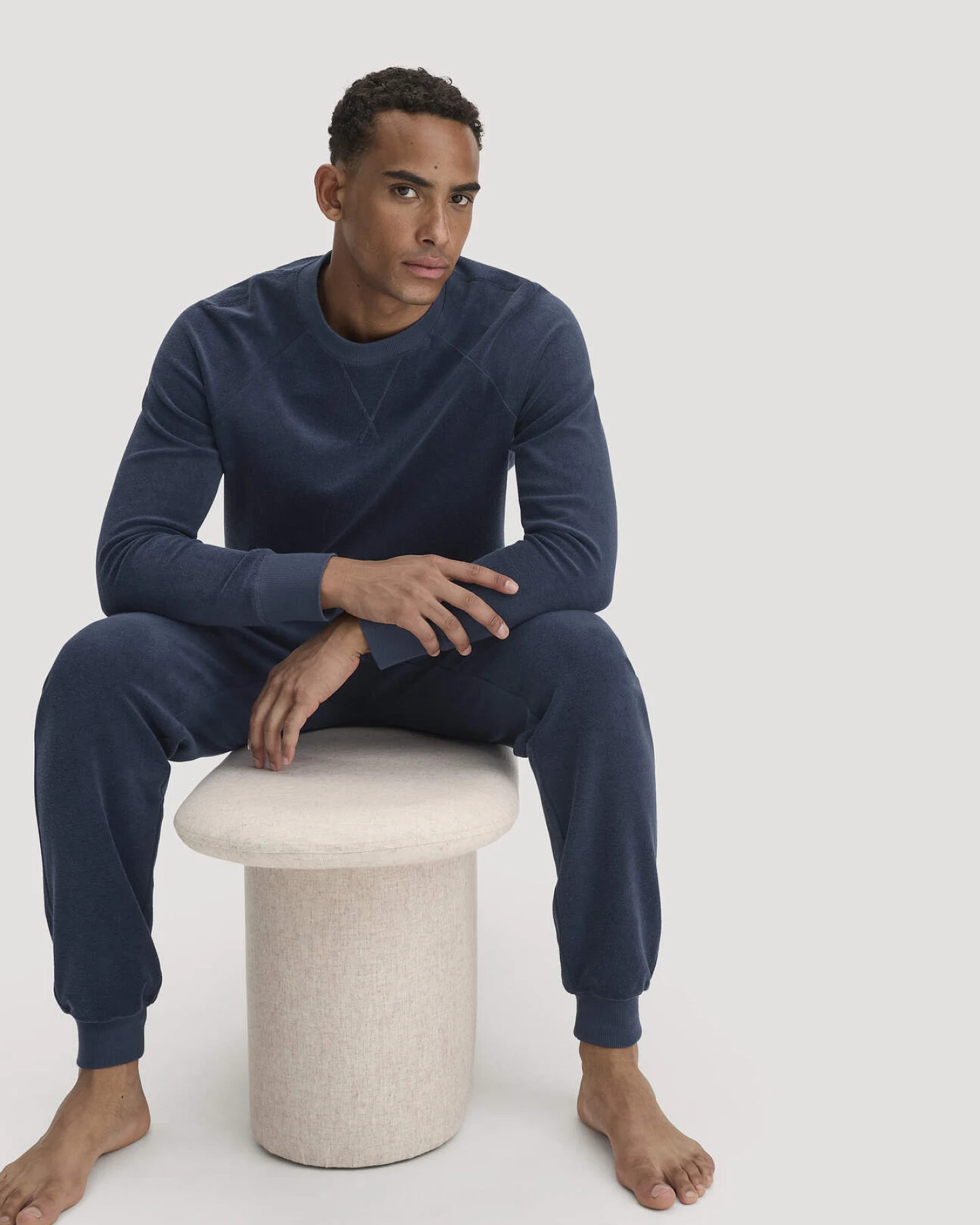 hessnatur Herren Frottee Schlafhose PURE COTTON aus Bio-Baumwolle - blau - Größe XXL – Ansicht 2