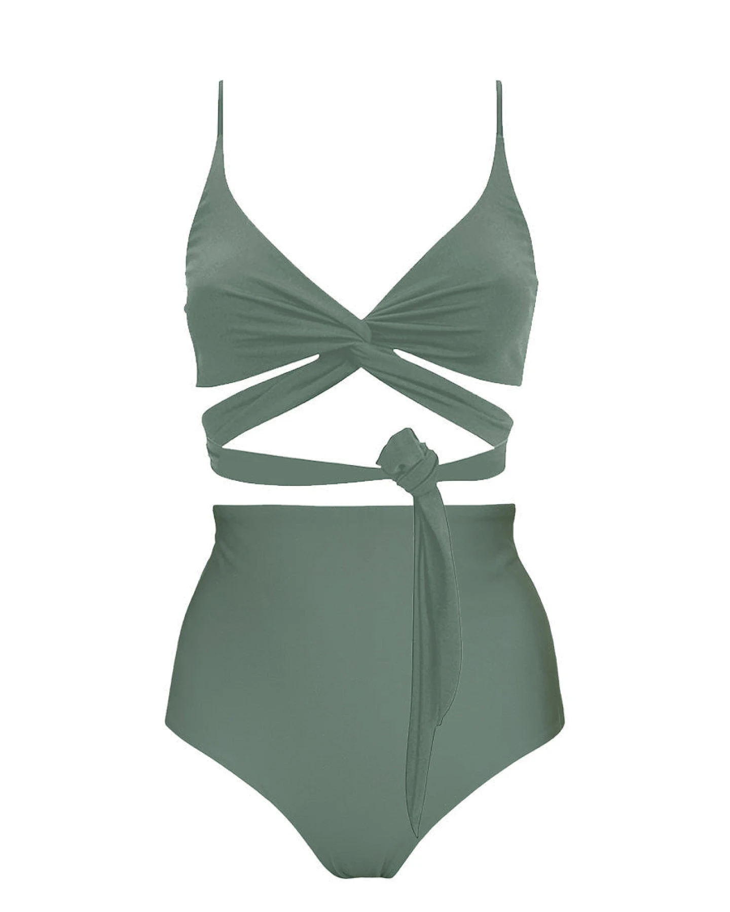 Anekdot Damen vegan Lin + Core High Bikini-Set Salbei – Ansicht 2