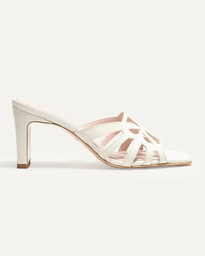BIKKOU Damen vegan Sandalen 19:30 Uhr Golden Hour Meringue-Croco