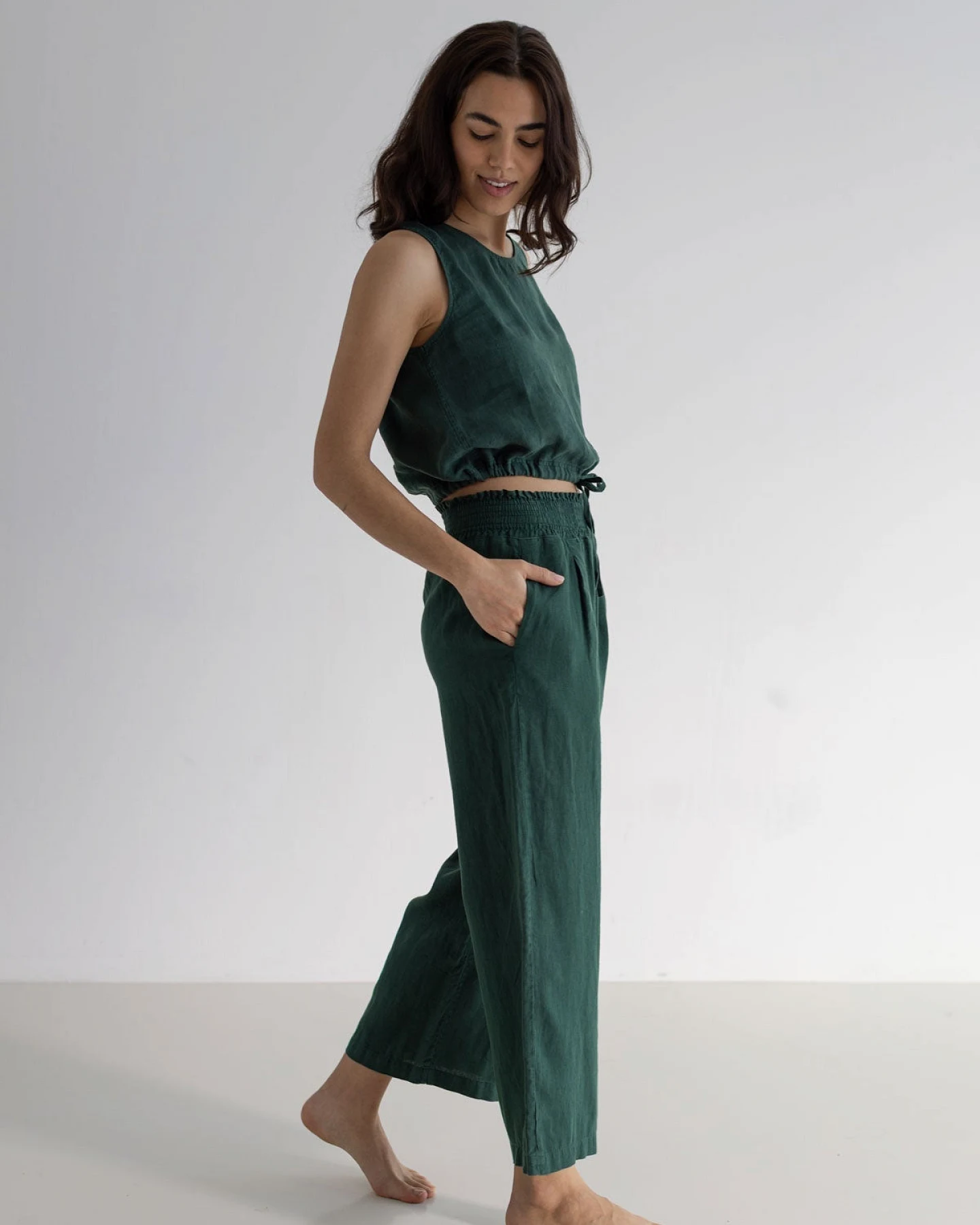 TWOTHIRDS Damen vegan Hose Marianne Garden Green – Ansicht 2
