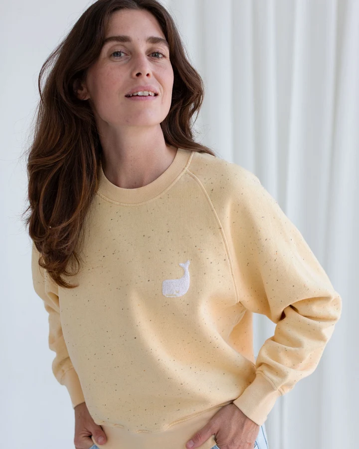 TWOTHIRDS Damen vegan Sweatshirt Leskov Hellgelb