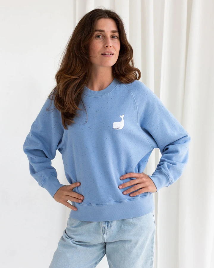 TWOTHIRDS Damen vegan Sweatshirt Leskov Denimblau
